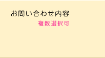 お問い合わせ内容　複数選択可